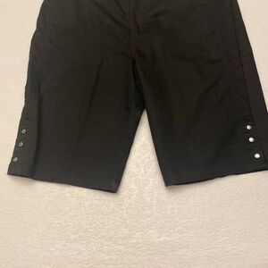 Black Zipper 1 Button Shorts